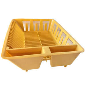 Vintage Rubbermaid Dish Drying Rack Golden Wheat Plastic Kitchen Sink Organizer